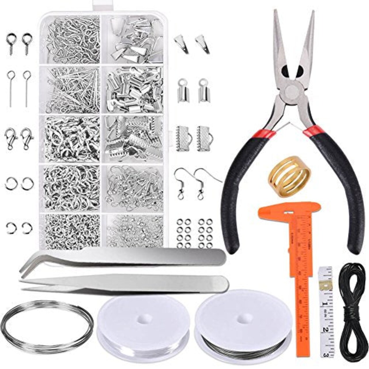 Jewelry Making Supplies Kit - Jewelry Repair Tool with Accessories Jewelry Pliers Jewelry Findings and Beading Wires for Adults and Beginners